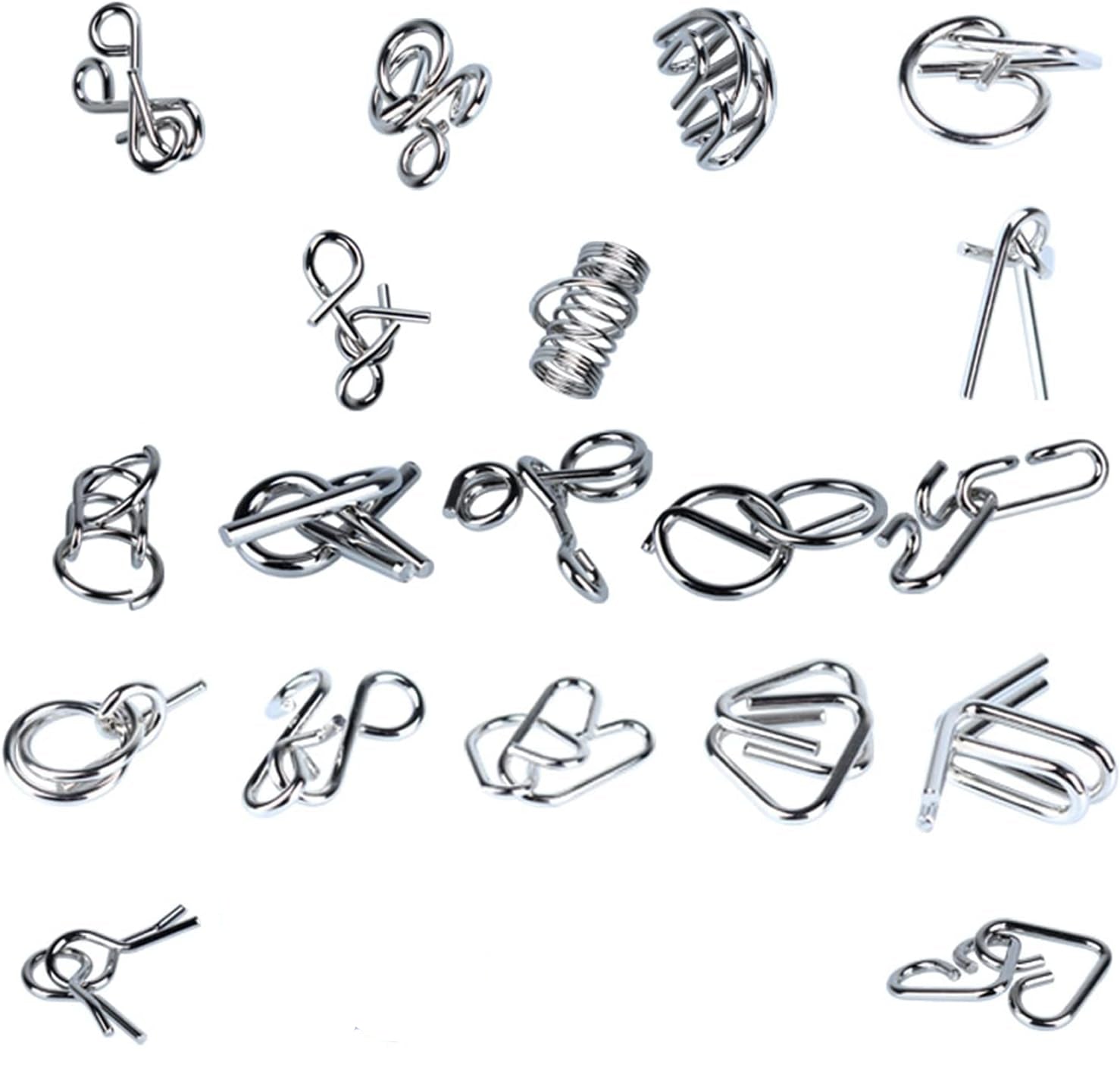 24-Piece Metal Puzzle Brainteaser Set – Brain‑Boosting Fun for All Ages