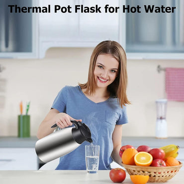 Webao 2 Liter Stainless Steel Thermos Kettle – Quick‑Tip Leak‑Proof Silver