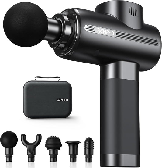 RENPHO 3200 RPM Deep Tissue Massage Gun with Case Black