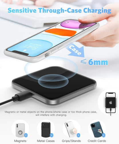 AGPTEK 15W Qi-Certified Wireless Charger for iPhone and Samsung
