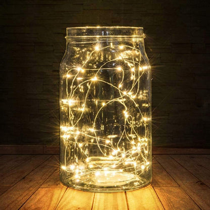 BXROIU 2 x 20LEDs Fairy Lights Battery Operated 2 Mode Silver Wire 6.6Ft Chains String Lights for Bedroom Christmas Party Decoration