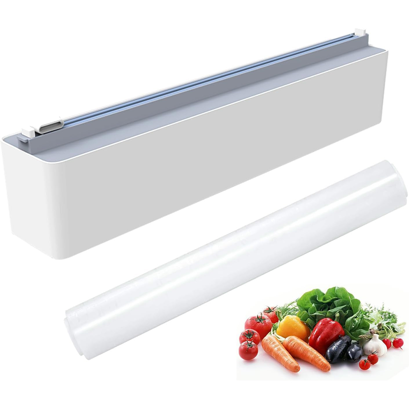 DEEMTON Magnetic Aluminium Foil & Plastic Wrap Dispenser with Cutter