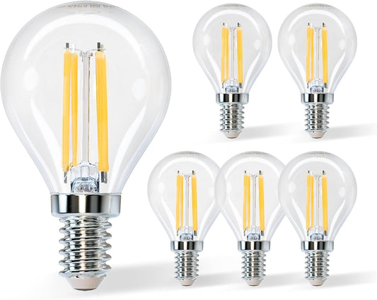 Aigostar LED Filament E14 Globe Warm Light Retro Vintage Clear Glass Bulb 5-Pack
