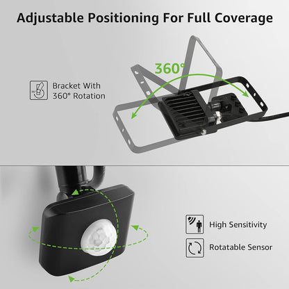 Lepro Security Lights Outdoor Motion Sensor PIR Light 2000lm