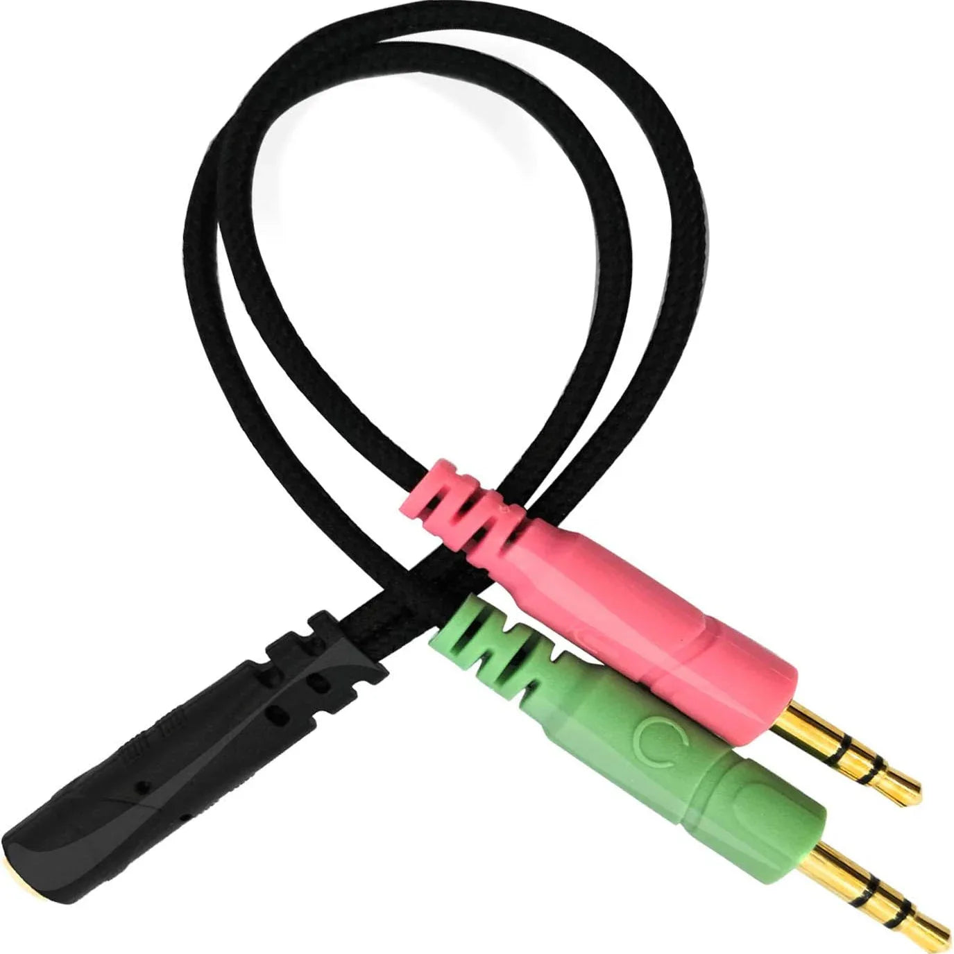 Black Headset Mic & Audio Splitter Cable for PC Gaming - Gomix Brands Outlet