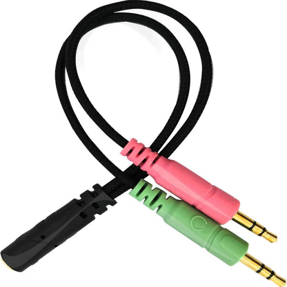 Black Headset Mic & Audio Splitter Cable for PC Gaming - Gomix Brands Outlet