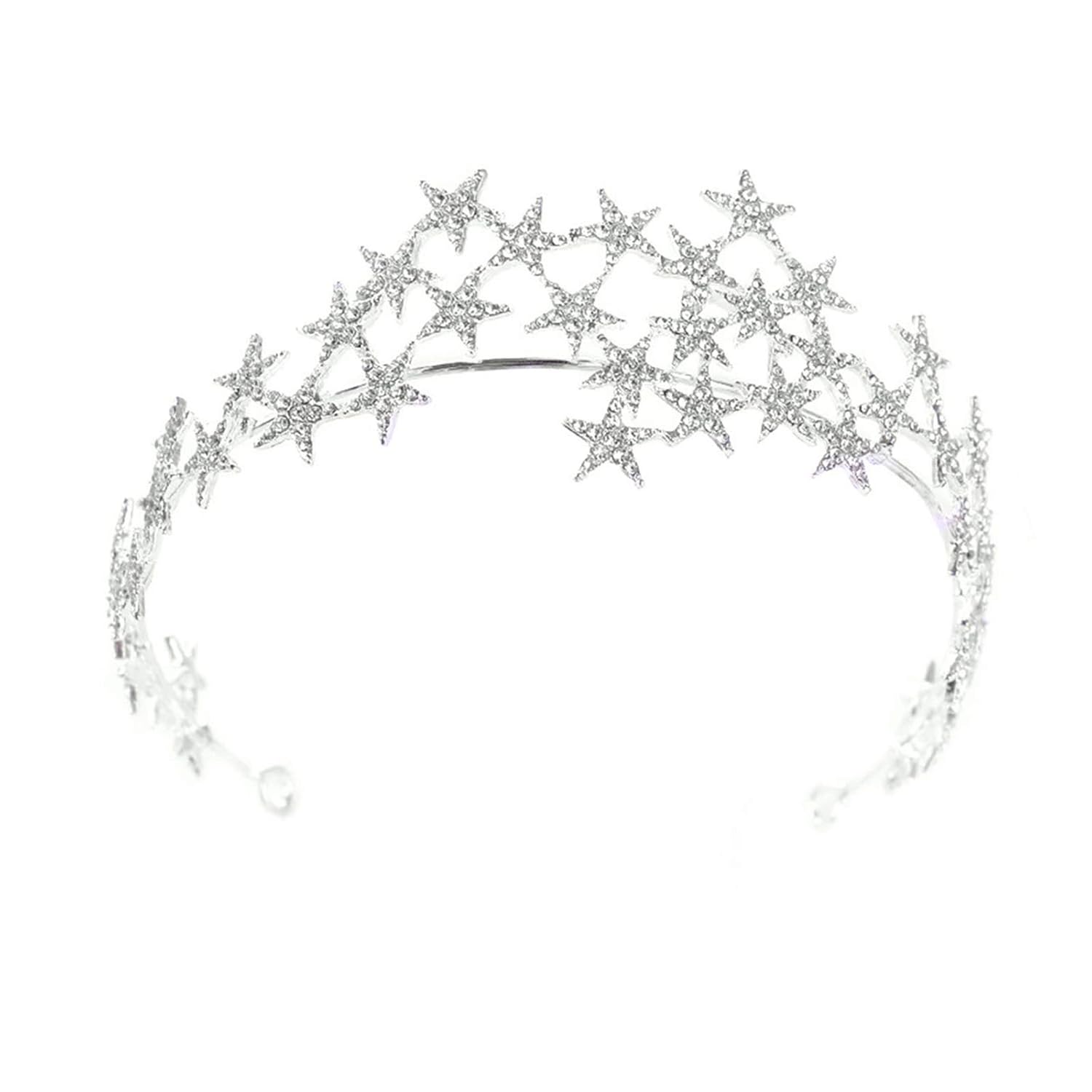 Bling Rhinestone Star Crown Headband for Wedding & Parties