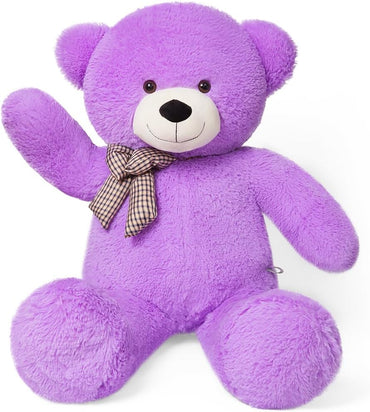 Giant 120cm Purple Plush Teddy Bear – Soft Cuddly Companion