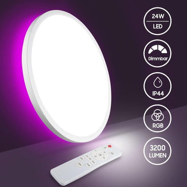 CheDux EVS-CMT-M-24W RGB Dimmable Flush Mount Ceiling Light 30.5cm 24W