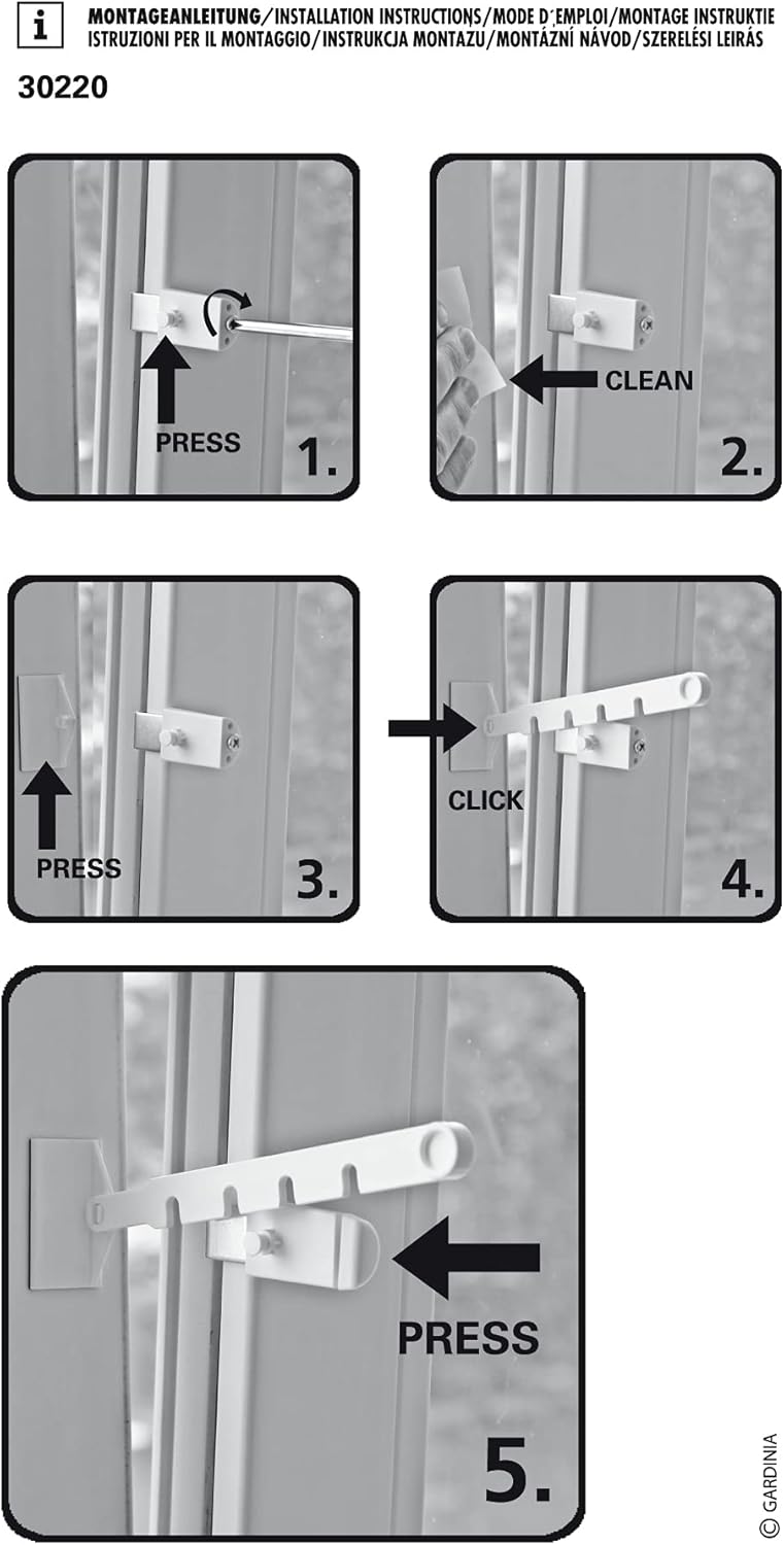 Gardinia Adjustable Tilting Window Lock White Plastic 4‑Position
