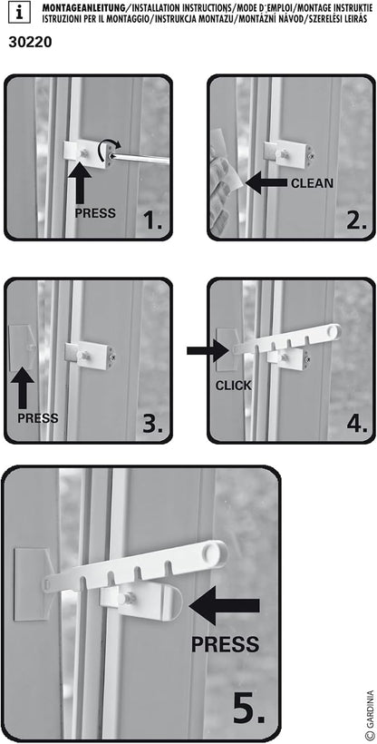 Gardinia Adjustable Tilting Window Lock White Plastic 4‑Position