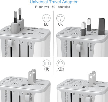 TESSAN Universal Travel Adapter with 4 USB Ports and USB‑C