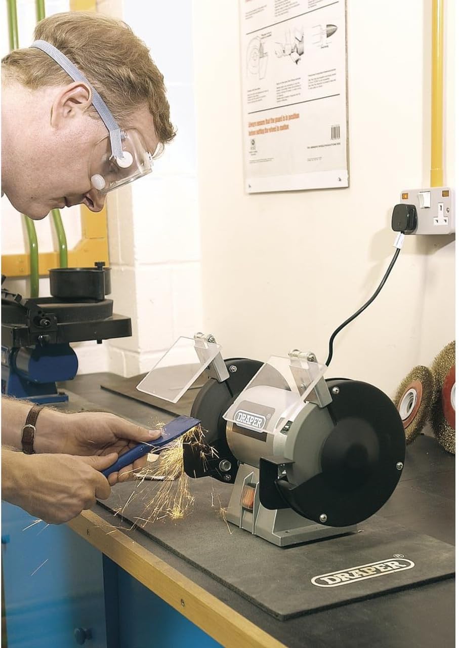 Draper 66804 150mm 230V Compact Bench Grinder for Precise Metal Grinding