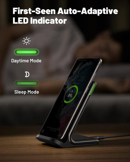 INIU 15W Fast Wireless Charging Stand Station with LED