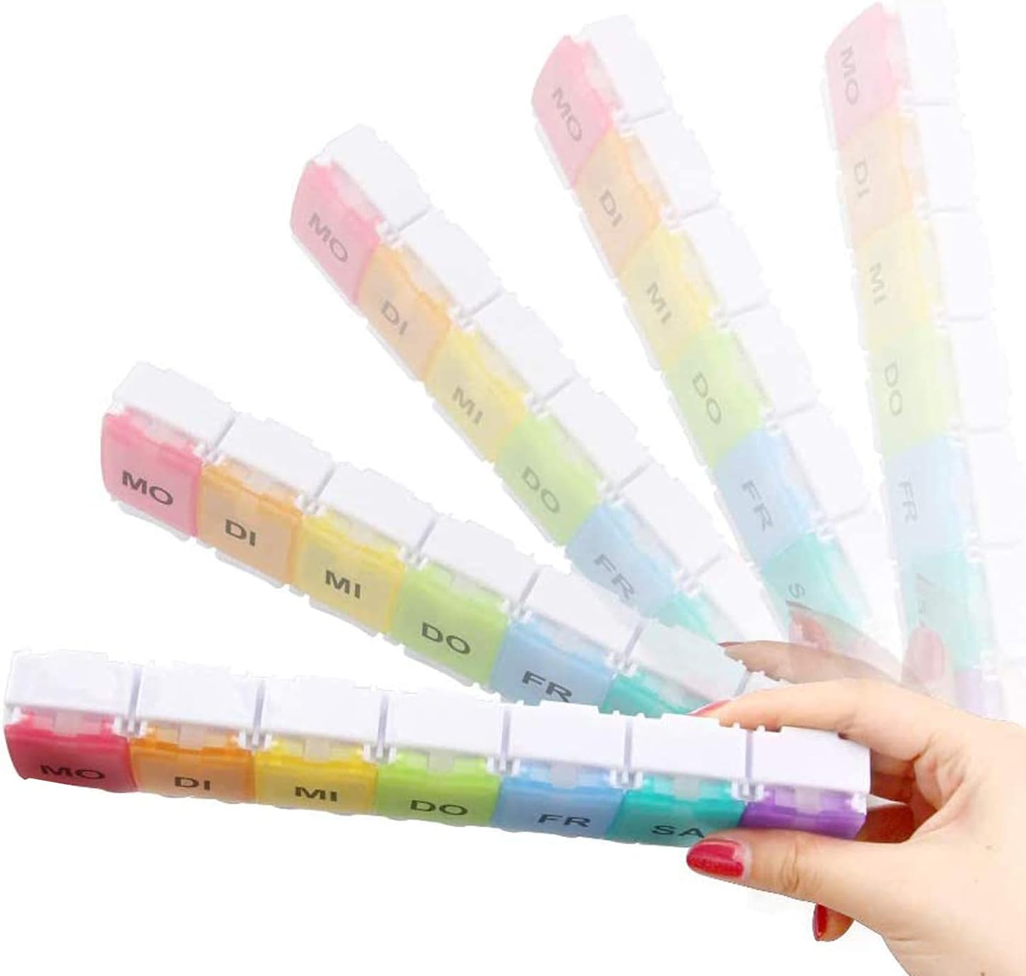 GeekerChip 7-Day BPA-Free Pill Organizer with Color‑Coded Lids