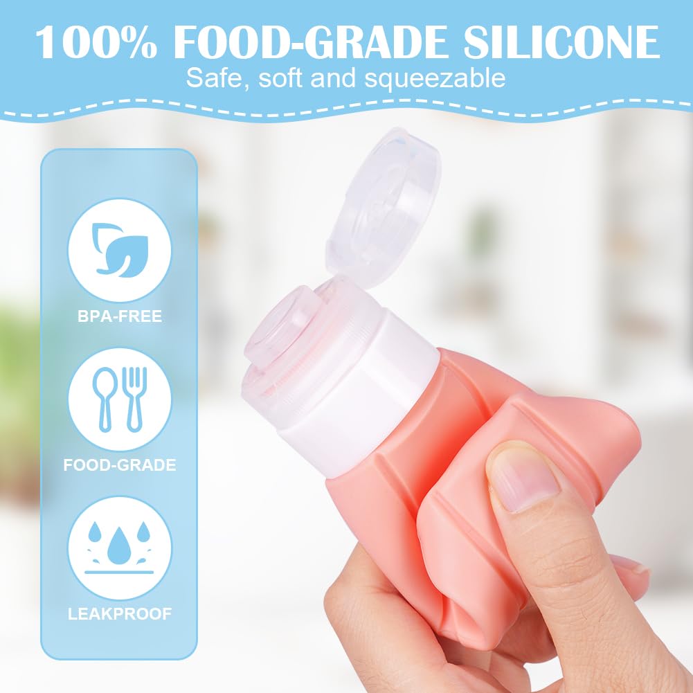 OSDUE Silicone Travel Bottles 4-Pack 100ml Leak-Proof Refillable