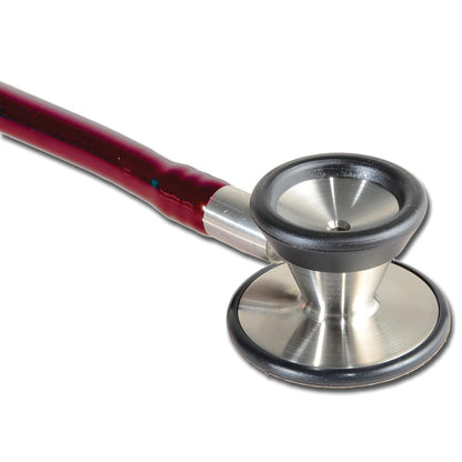 Gima 32551 Dual‑Head Cardiology Stethoscope with Burgundy PVC Tube