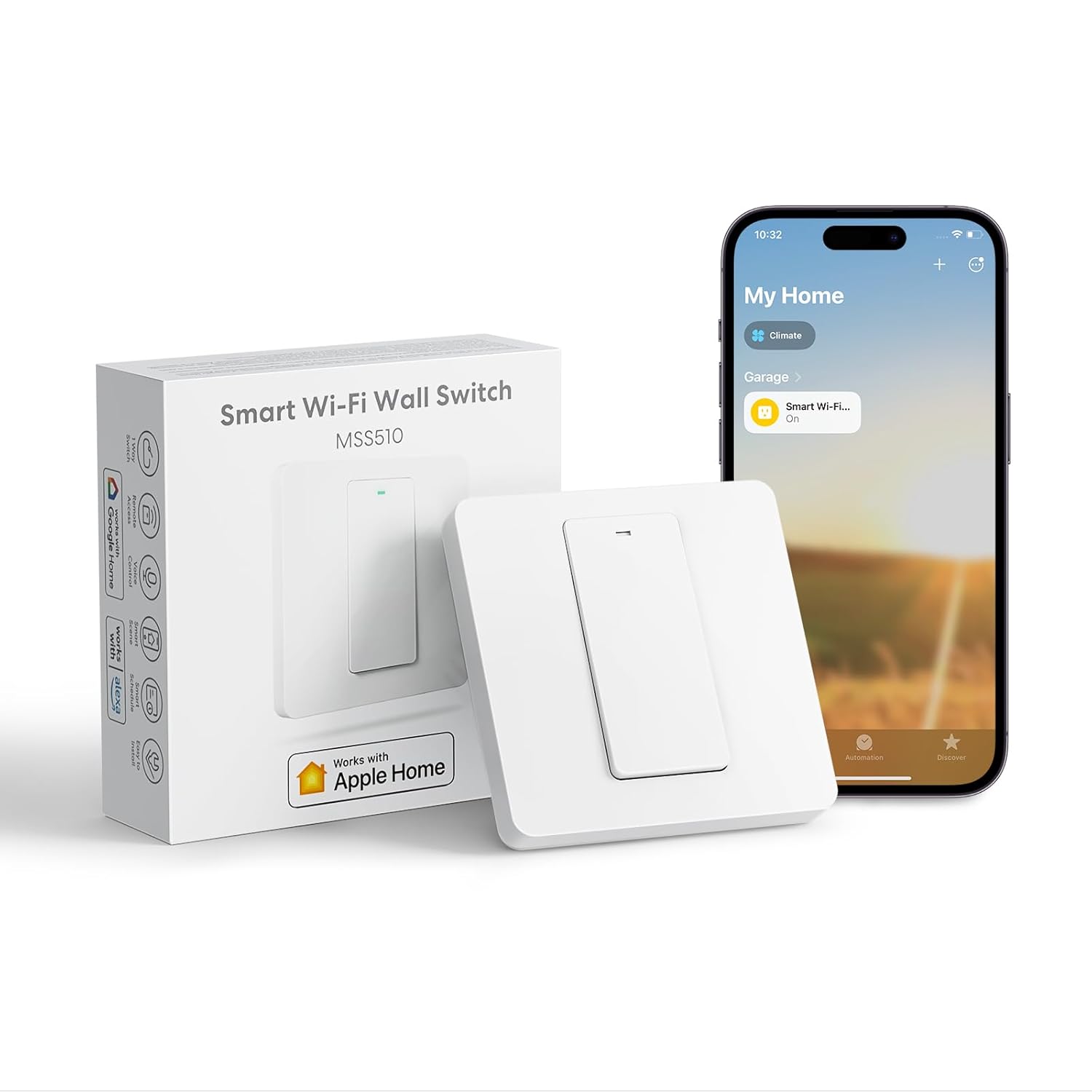 Meross HomeKit WiFi Smart Light Switch 1-Gang Neutral Required
