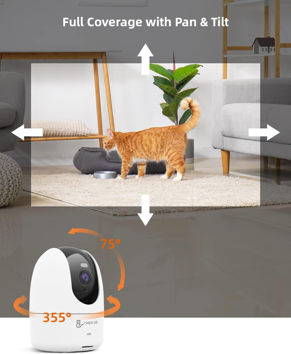 NAPCAT 4MP Indoor Security Camera with Pan Tilt AI Tracking
