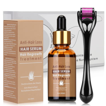 Beayosses Dermaroller Set 0.5 mm Microneedling Skin Roller with Hair Growth Serum Anti Hair Loss