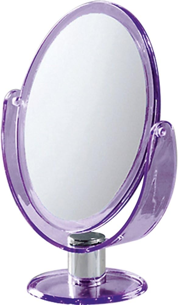 Gedy Lilac Oval Magnifying Mirror – 5x Makeup Mirror – Compact Tabletop