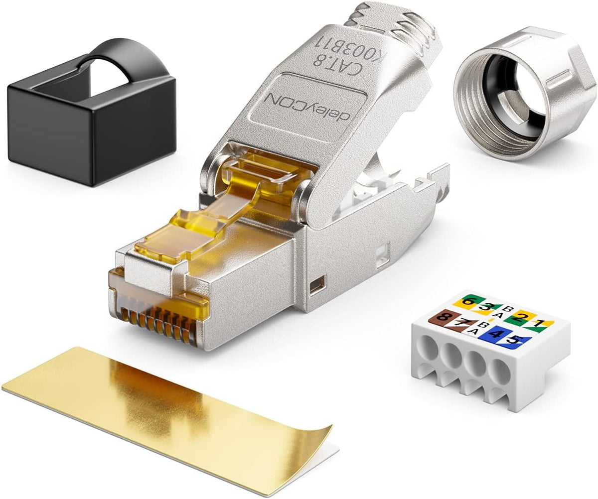 deleyCON MK4906 CAT 8 RJ45 Network Connector 40Gbps