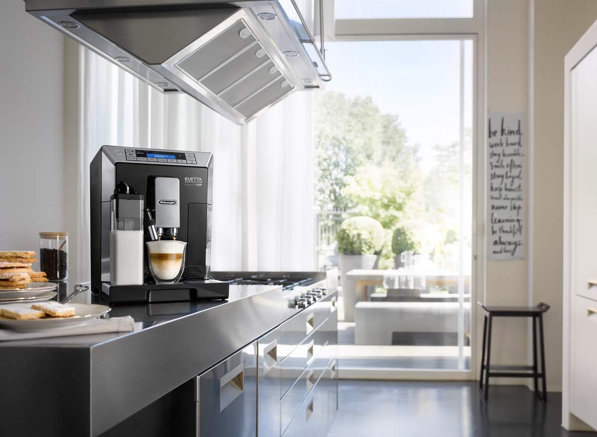 De'Longhi Eletta Cappuccino Top Automatic Coffee Machine, Black, Bean-to-Cup