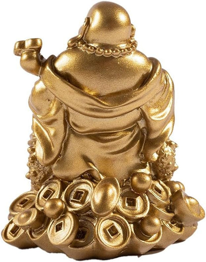 Laughing Buddha on Feng Shui Frog – 7cm Prosperity Figurine