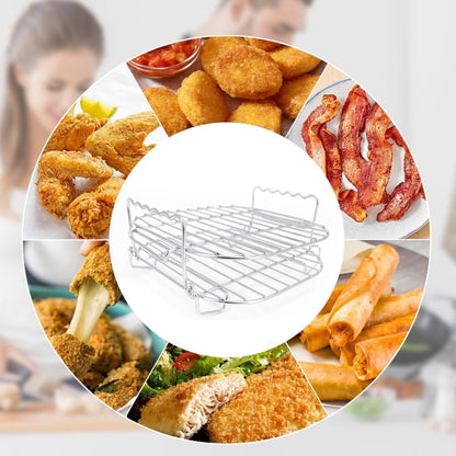 Knadgbft Stainless Steel Air Fryer Three Layer Rack