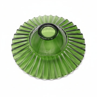 Wlmehujj Ribbed Floral Glass Pendant Light - Green
