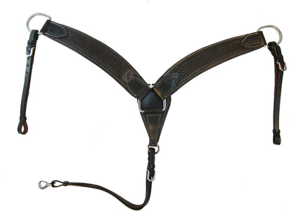 Generic Western Leather Breast Collar for Roping & Trail Riding