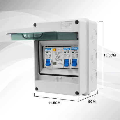 AXOTEN IP65 Surface Mount Fuse Box, 5 Modules, 40A