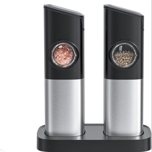 CIRCLE JOY Automatic Stainless Steel Salt & Pepper Grinder Set