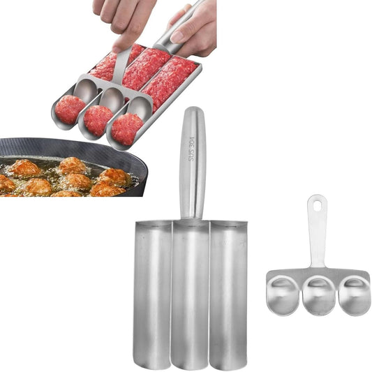 Stainless Steel Triple Scoop Meatball Maker – Versatile Kitchen Tool