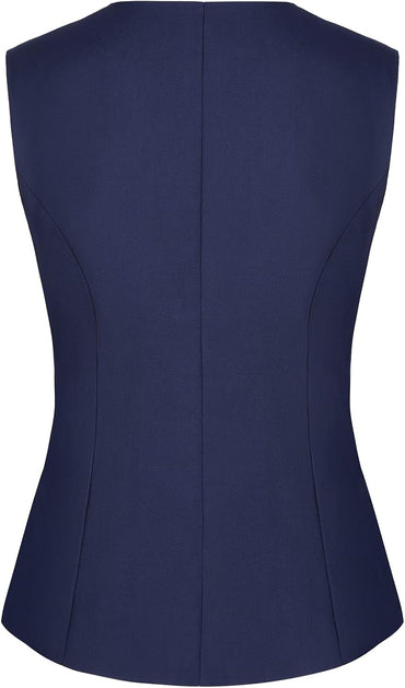Navy Blue Women's Vest Waistcoat with Pockets – MINTLIMIT