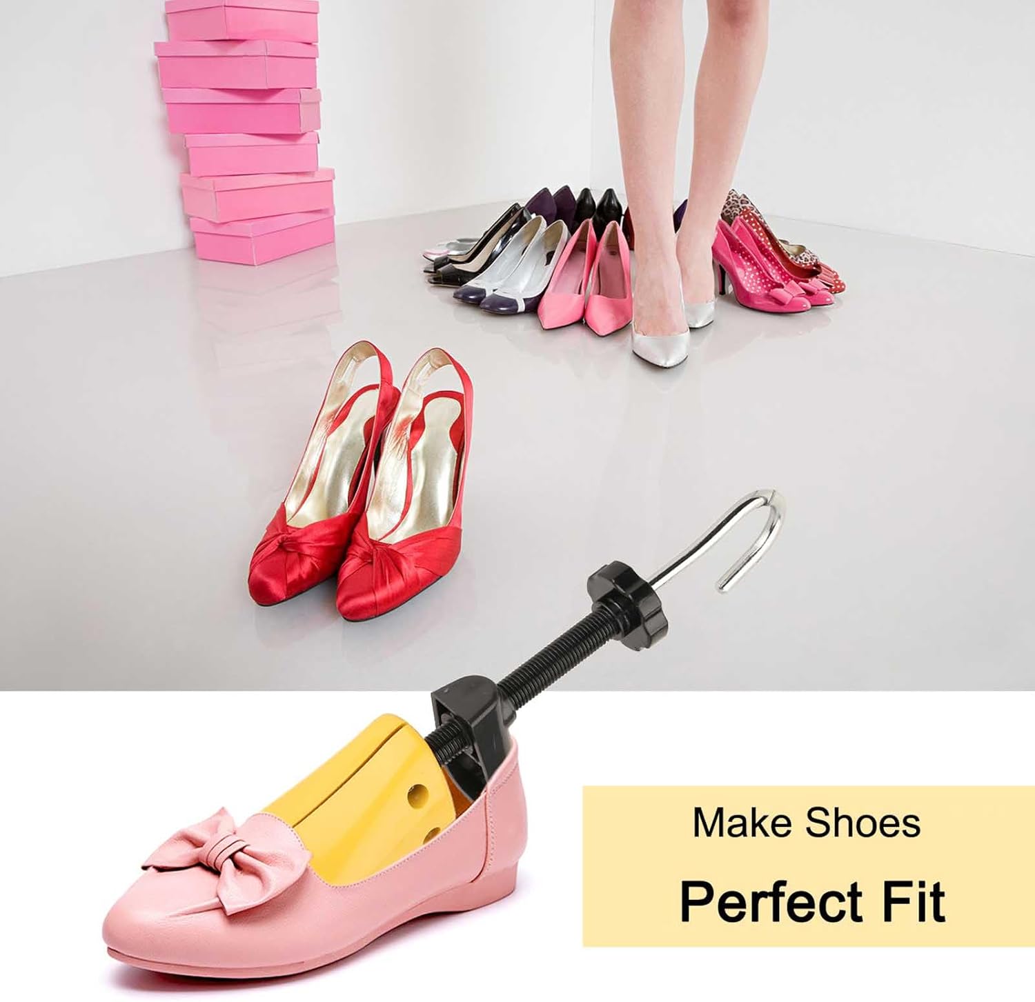 Halcent Two-Way Adjustable Shoe Stretcher Kit with Horn