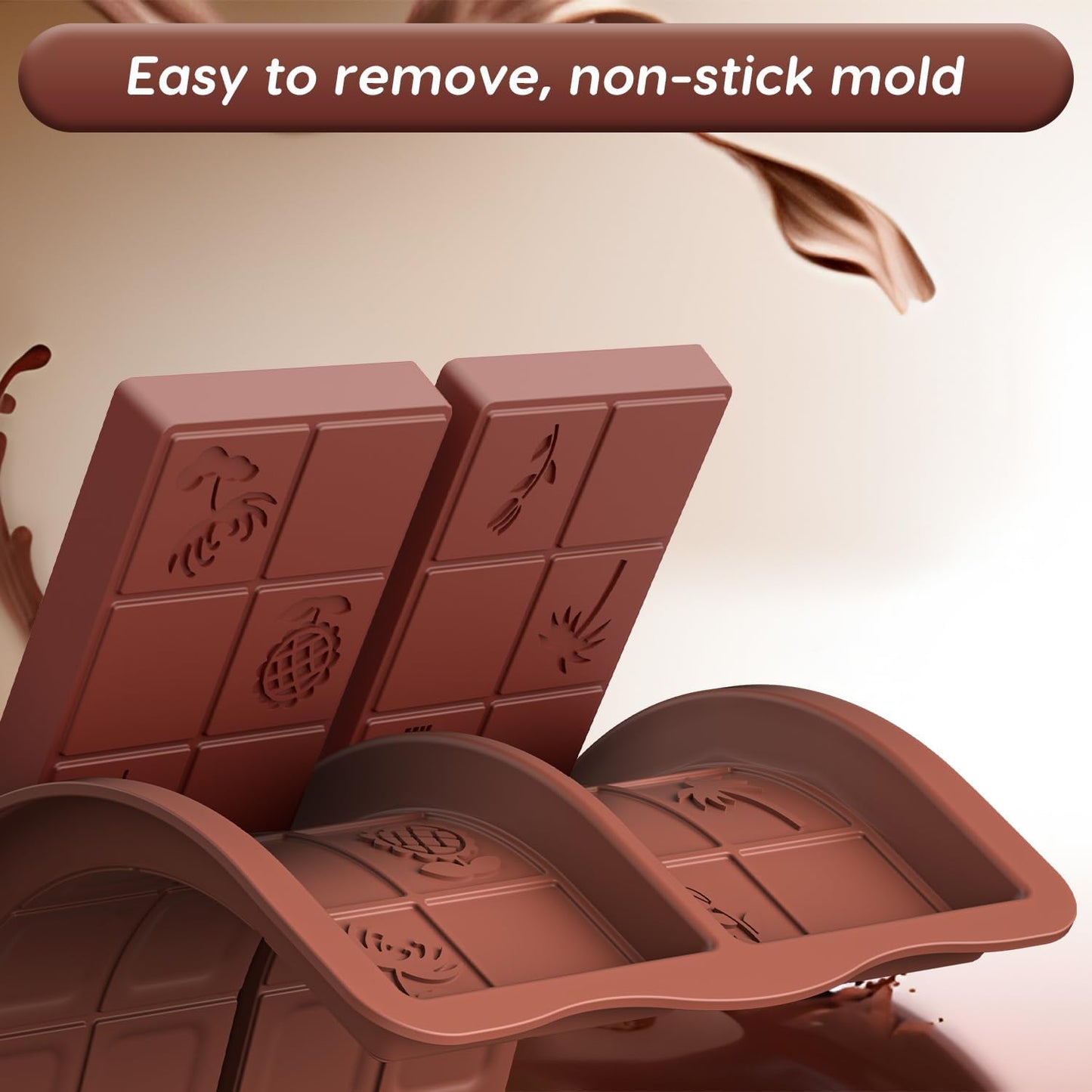 Zouwel 2-Piece Deep Silicone Chocolate Mold 200ml Brown