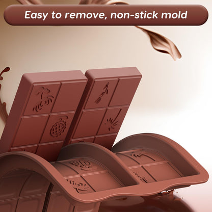 Zouwel 2-Piece Deep Silicone Chocolate Mold 200ml Brown