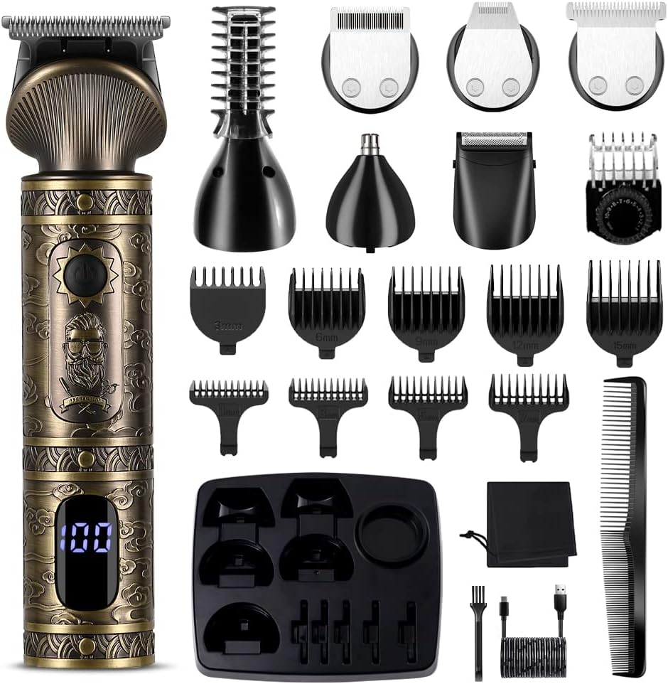 Surker 7-in-1 T-Blade Hair Clipper Kit with 9 Combs