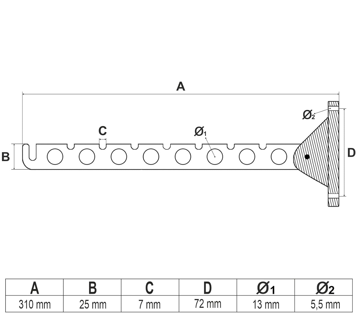 PRIOstahl White Foldable 310mm Wall-Mounted Clothes Hanger Set