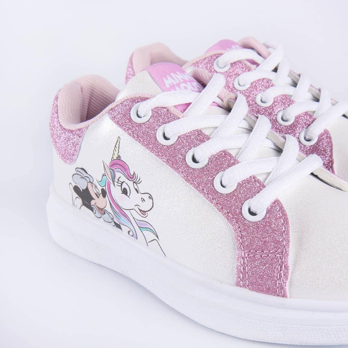 CERDÁ Minnie Mouse White Glitter Kids Trainers – Sporty EU 29