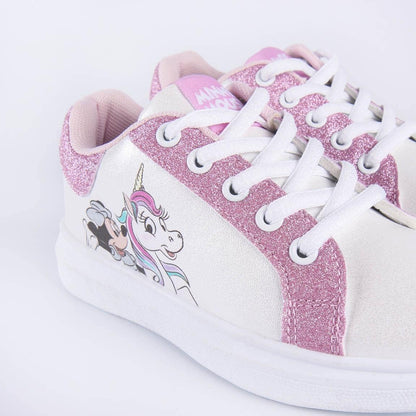 CERDÁ Minnie Mouse White Glitter Kids Trainers – Sporty EU 29