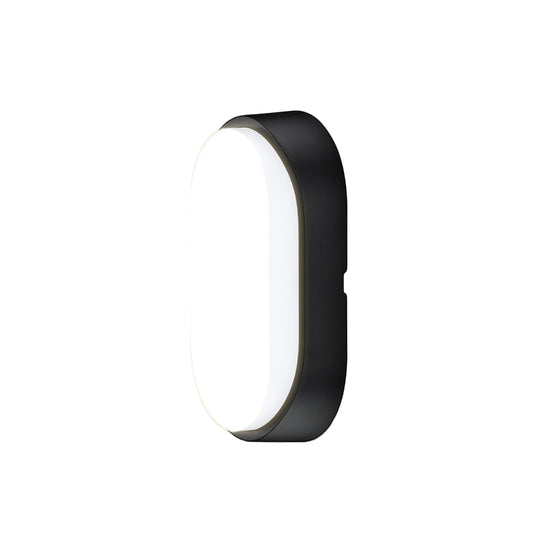 Luceco Eco Oval Outdoor LED Bulkhead Light Black IP54