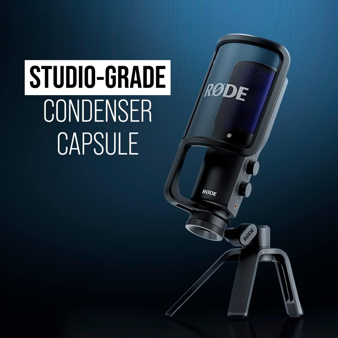 RØDE NT-USB+ Studio-Grade USB Condenser Microphone with Pop Filter