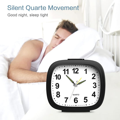 Ankilo Silent Analog Alarm Clock for Bedroom