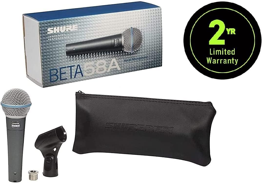 Shure BETA 58A Supercardioid Vocal Microphone – Professional Stage Mic