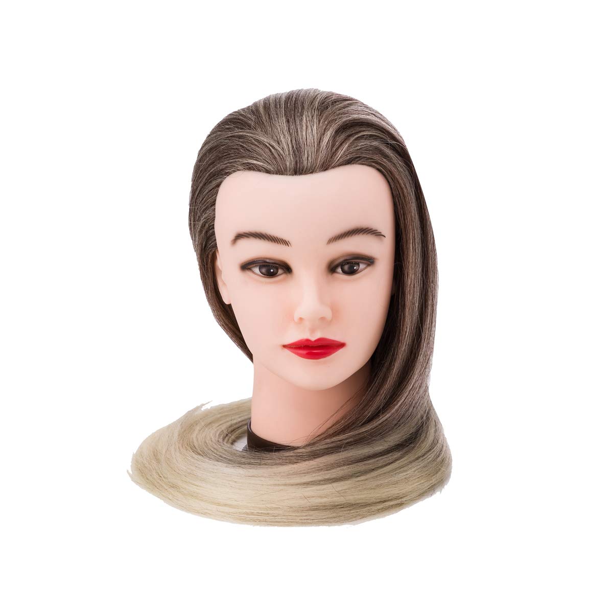 DanseeMeibr 26-28 Inch High Temp Fiber Hair Mannequin Styling Practice Head