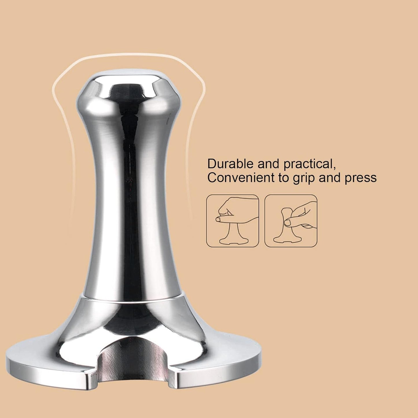51mm Stainless Steel Coffee Tamper Leveler with Ergonomic Handle