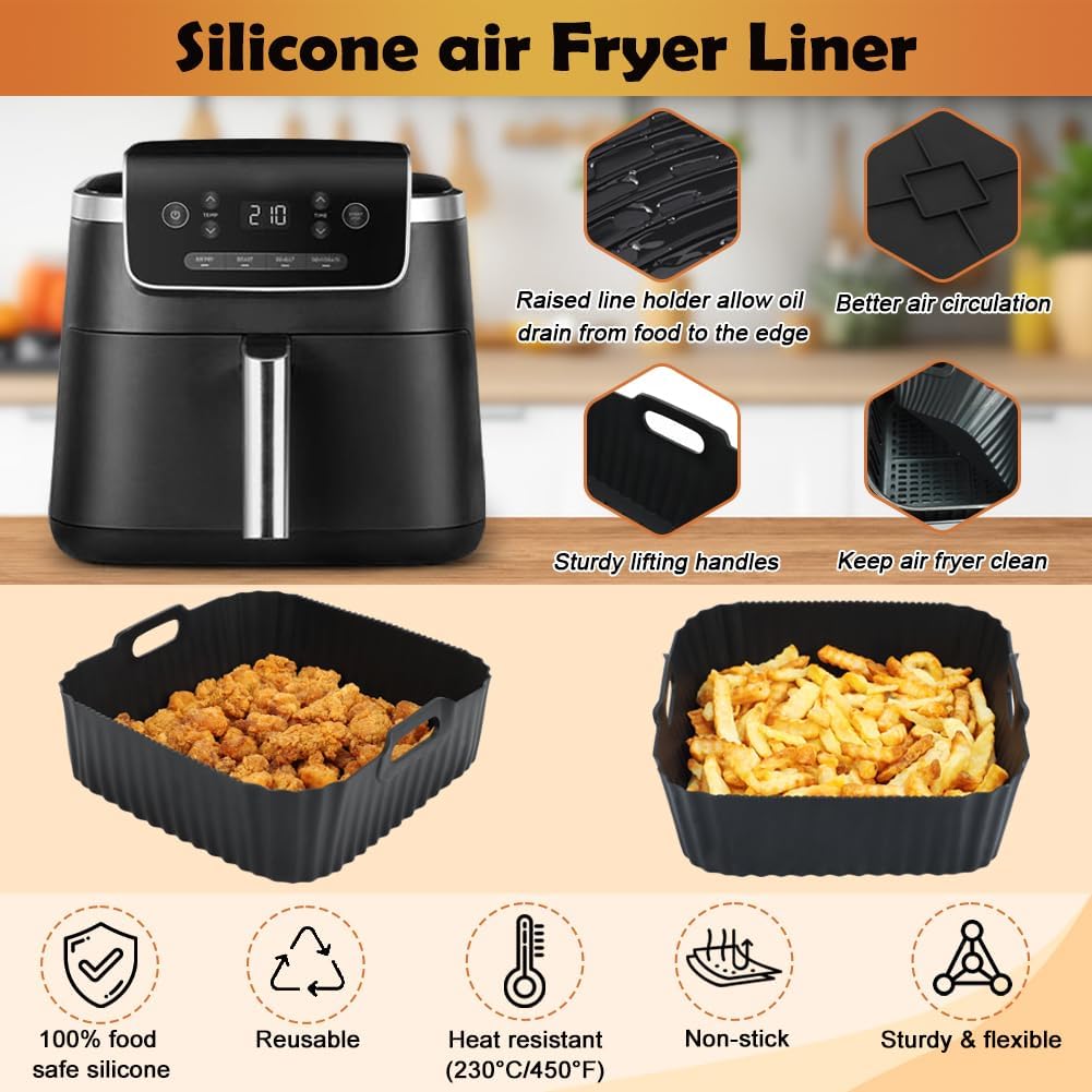 BYKITCHEN Airfryer Silicone Mould 4.7L Black
