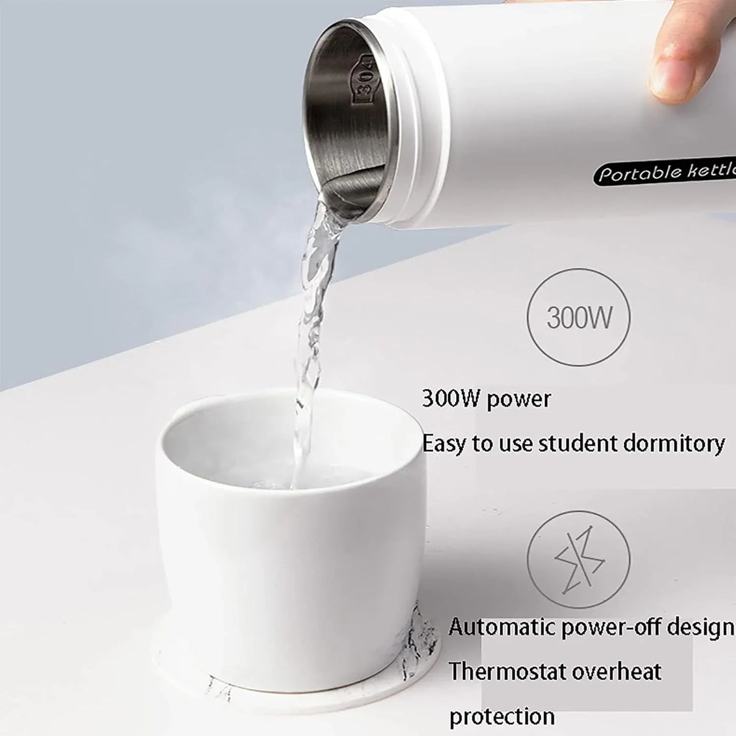 Portable Electric Water Cup 500ml Travel Kettle with Temperature Control - Gomix Brands Outlet